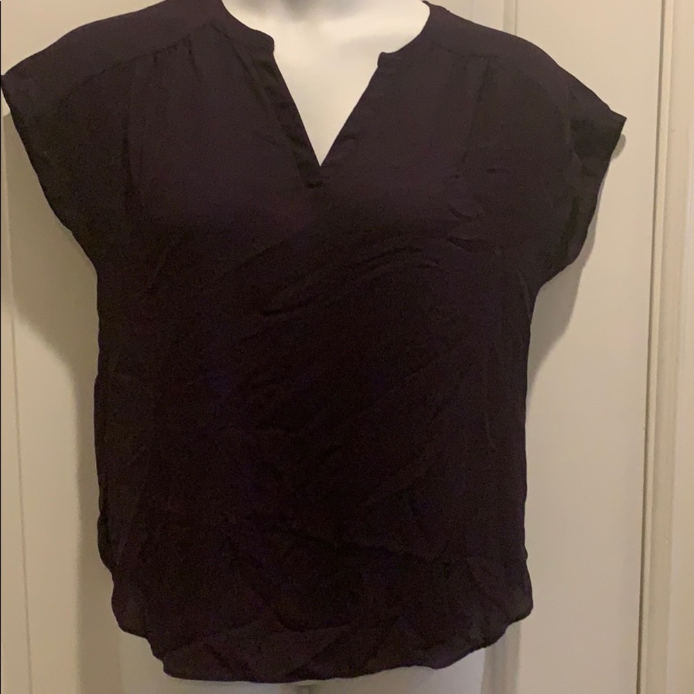 Black short sleeve blouse